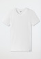 Chemise blanche à manches courtes avec un col en V - Long Life Cotton