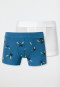 Shorts 2er-Pack Drachenprint blau/weiß - Fine Rib