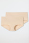 Boyshorts 2-pack organic cotton sand - 95/5