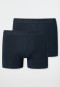 Boxer briefs double pack organic cotton woven elastic waistband midnight blue - 95/5