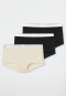 Shorts 3er-Pack Organic Cotton schwarz / off-white - 95/5