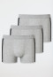 Boxers lot de 3 coton bio rayés gris chiné - 95/5