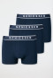 Boxer Confezione da 3 pezzi cotone biologico con elastico in vita blu scuro - 95/5