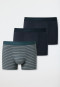 Pantaloncini confezione da 3 pezzi in cotone organico elastico in vita in tessuto tramato tinta unita/strisce - 95/5