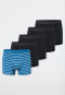 Shorts 5er-Pack schwarz/geringelt - 95/5