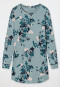 Sleepshirt langarm Interlock Blumenprint graublau - Contemporary Nightwear