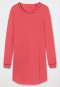 Camicia da notte a maniche lunghe in interlock, con polsini e pistagna, rosso chiaro - Contemporary Nightwear
