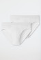 Slip in confezione da 2 pezzi in cotone organico e cintura elastica in vita di colore bianco - 95/5