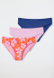 Briefs 3-pack Organic Cotton flowers midnight blue / pink patterned - 95/5