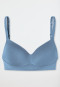 Soft bra with cup and gliding cups blue-grey - Unique Micro