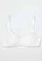 Soutien-gorge doux coton bio rembourré sans armature blanc - 95/5