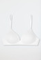 Reggiseno morbido in cotone biologico con conchiglia, bianco - 95/5