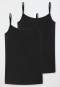 Spaghetti strap tops 2-pack organic cotton black - 95/5