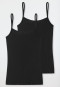 Spaghetti strap tops 2-pack black - Modal Essentials