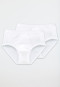 Sport briefs, 2-pack, with fly, fine rib, white - Original Fine Rib