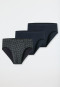 Supermini 3er-Pack Organic Cotton dunkelblau gemustert - 95/5