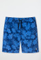Swimshorts woven recycled LSF40+ leaves dark blue patterned - Aqua Teen Boys