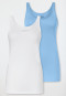 Top 2er-Pack Organic Cotton weiß/hellblau - 95/5 Organic