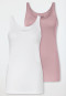 Top Lot de 2 Coton Bio blanc/rose tendre - 95/5