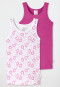 2-pack vests Smileys pink/ white - Fine Rib