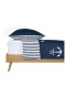Biancheria da letto reversibile composto da 2 pezzi in Renforcé a righe con motivo di ancore, blu marino e bianco - SCHIESSER Home