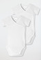wrap-around bodysuit 2-pack short-sleeved unisex fine rib organic cotton white - Original Classics