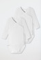 wrap-around bodysuit 2-pack long-sleeved unisex fine rib organic cotton white - Original Classics