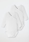 Confezione da 2 body a maniche lunghe unisex a costine sottili in cotone biologico bianco - Original Classics