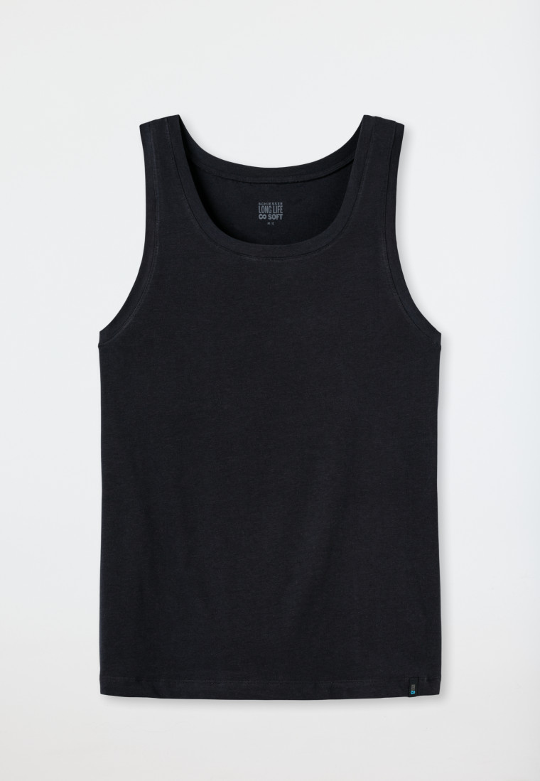 Blue black sleeveless shirt