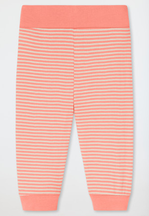 Ensemble bébé 2 pièces body manches courtes côtelé pantalon soleil pêche - Natural Love