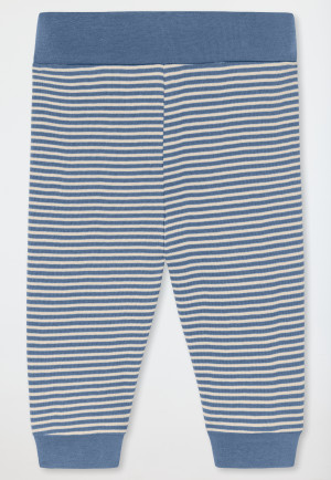 Ensemble bébé 2 pièces body manches courtes côtelé pantalon palmier bleu clair - Natural Love