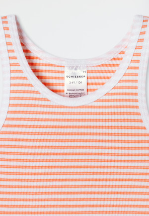 Maillots de corps côtelés rayures brossées abricot - Double Rib