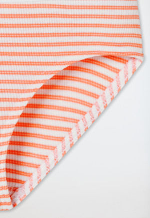 Culotte double côtes rayures brossées abricot - Double Rib