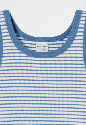 Maillots de corps rayures bleu clair - Double Rib