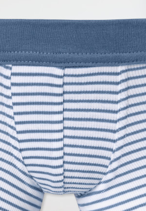 Shorts Double Rib rayures bleu jeans - Double Rib