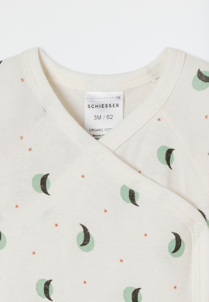 Body croisé unisexe à côtelé étoiles Monde off-white - Natural Love