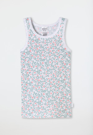 Canottiere confezione da 2 verde floreale/bianco - Fine Rib