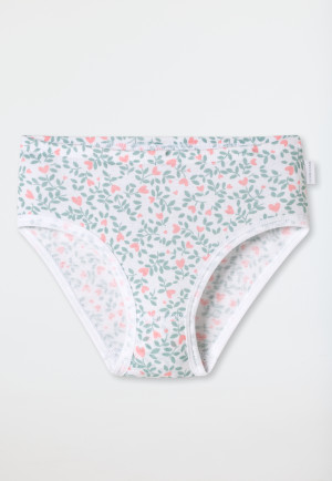 3-pack briefs flowers green/ white - Fine Rib