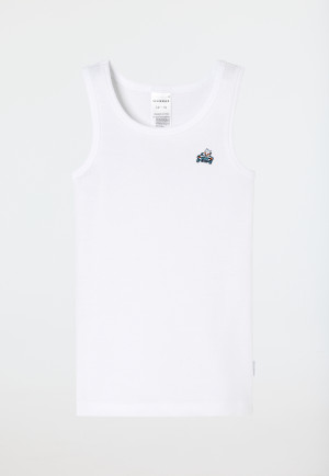 Canottiere confezione da 2 blu volpe/bianco - Fine Rib