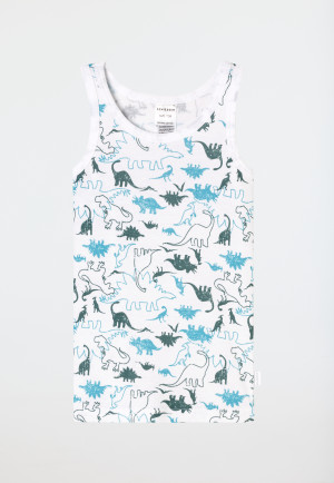 Canottiere confezione da 2 Dinos verde/bianco - Fine Rib