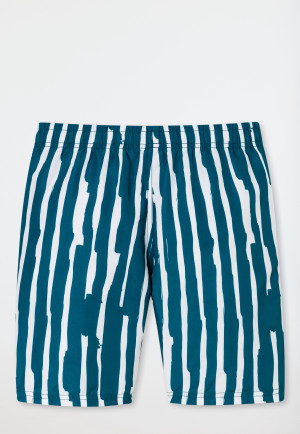 Pantaloncini da bagno in tessuto SPF40+ strisce petrolio - Aqua