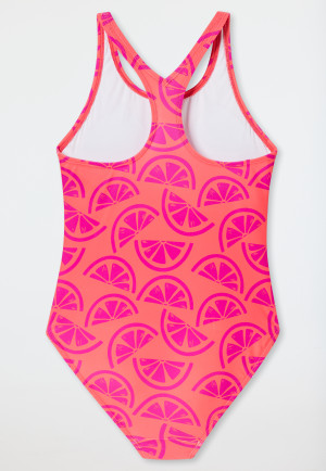 Swimsuit knitwear SPF40+ school sports lemons vivid red - Aqua