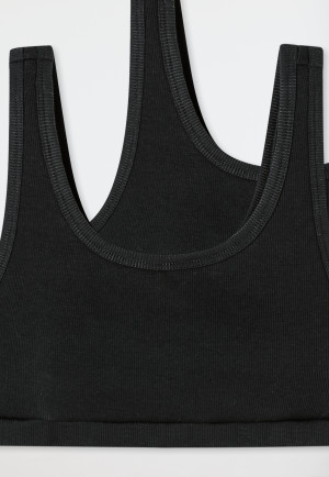 Bustiers 2er-Pack schwarz - Pure Rib