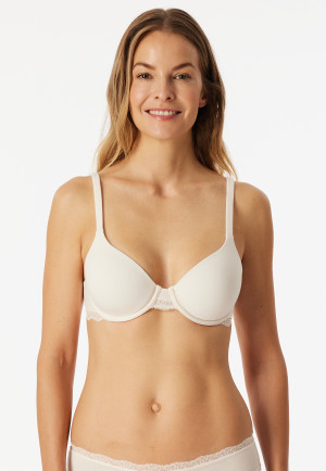 Soutien-gorge avec coque dentelle off-white - Unique Cotton