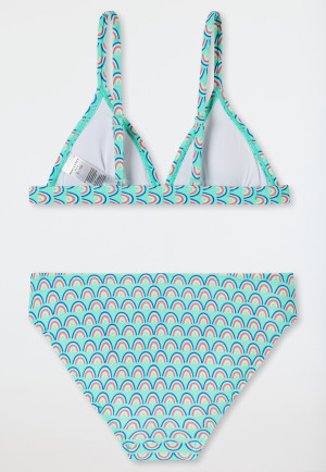Triangle bikini set rainbows SPF 40+ blue-green - aqua