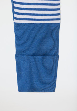 Completo lungo per bebè unisex con abbottonatura e motivo a righe, bambù, Vario, acqua - Bamboo