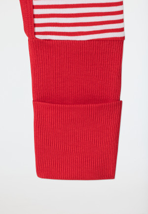 Tutina lunga unisex per bebè con motivo righe con abbottonatura, bambù, Vario, rosso - Bamboo