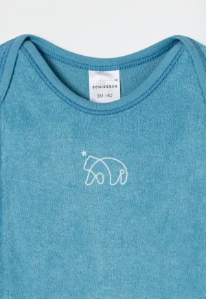Babybody langarm unisex Frottee Modal Bär hellblau - Natural Love
