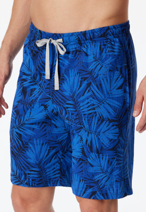 Bermuda shorts Organic Cotton leaves indigo - Mix+Relax
