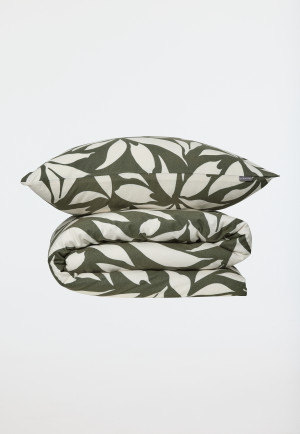 Parure de lit 2 pièces flanelle castor vert - SCHIESSER Home